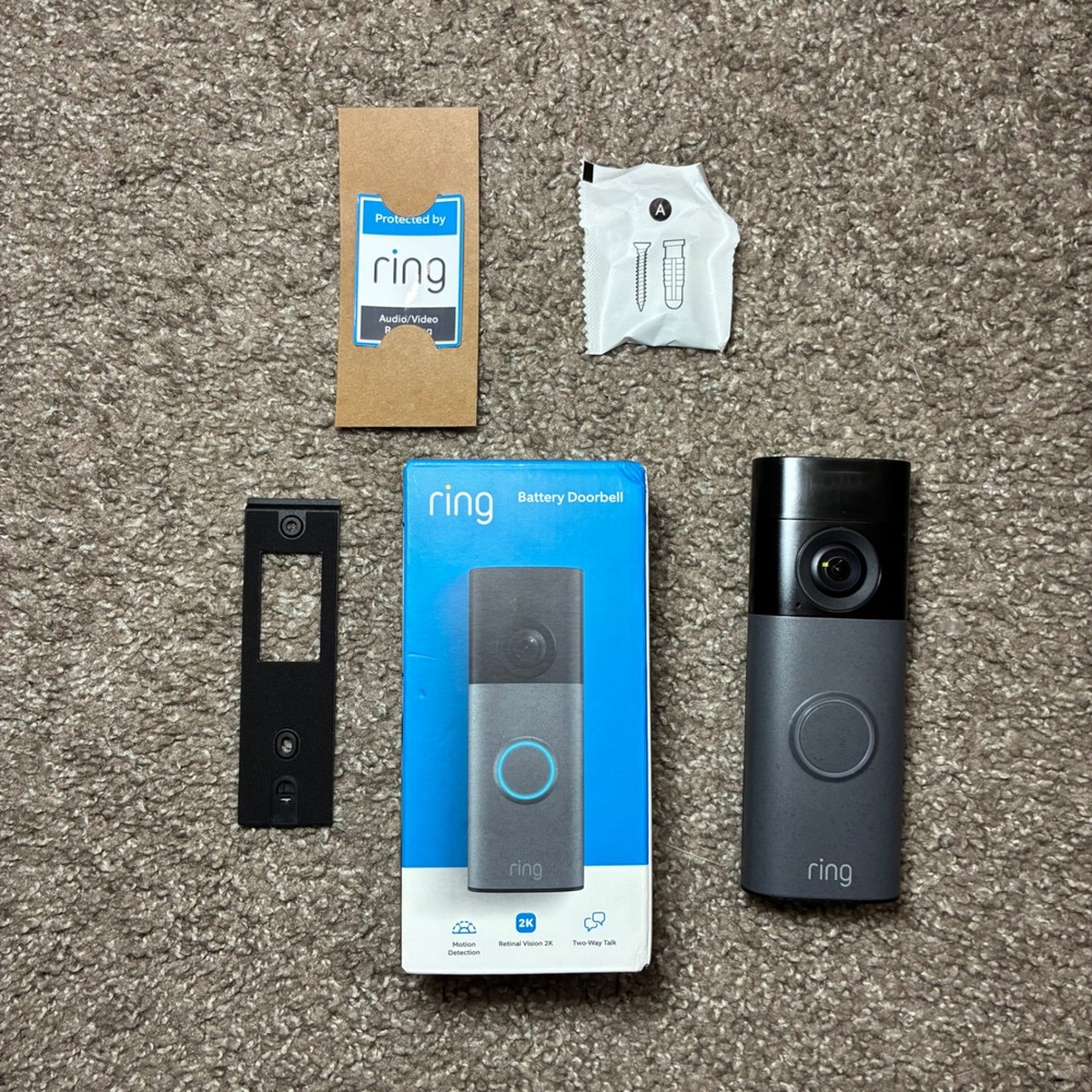 Ring Battery Doorbell 2nd Gen Speckled Gray Smart Home Security Camera